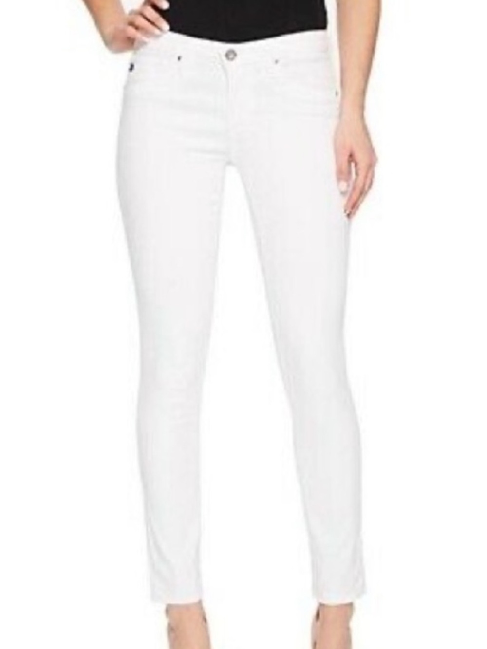 Ag Adriano Goldschmied White Stevie Ankle Slim Straight Jeans